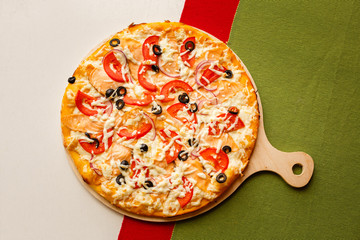 Italian traditional hot pizza