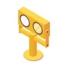 Isometric runway guard lights. 3d airport security system element.