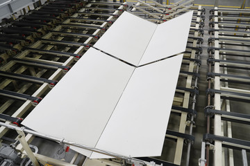 Production line of gypsum board for construction. Plant for the production of construction materials