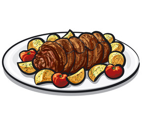 roasted beef roulade
