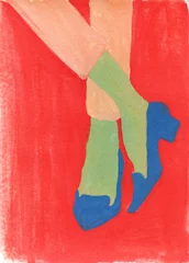 Rolgordijnen shoes. fashion sketch. watercolor illustration © Anna Ismagilova