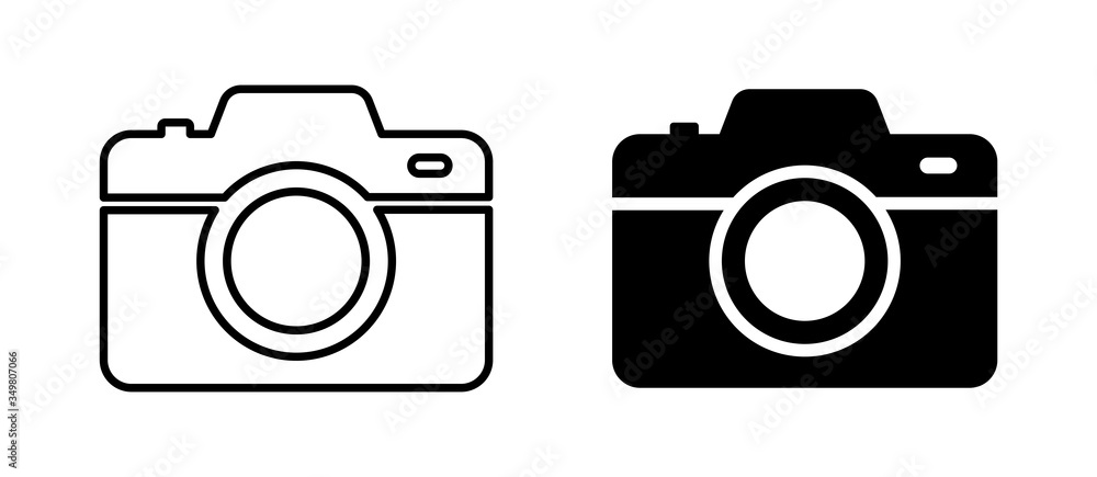 Poster camera photo. vector isolated icon. digital snapshot image black vector icons. thin line vector.