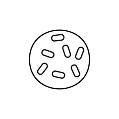 Bacteria icon. Microbe sign. Microscopic virus icon. Line design for cell biology and medical concept.