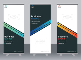 Business banner roll up set,standee banner template,Modern banner.