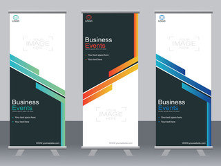 Business banner roll up set,standee banner template,Modern banner.
