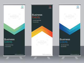 Business banner roll up set,standee banner template,Modern banner.