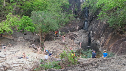 waterfall in the mountains