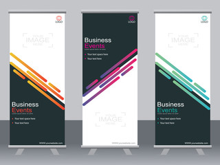 Business banner roll up set,standee banner template,Modern banner.