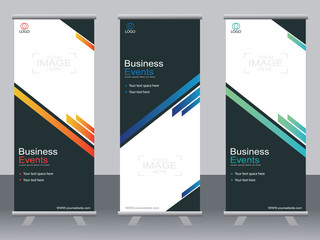 Business banner roll up set,standee banner template,Modern banner.