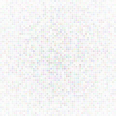 Abstract illustration of small multicolored squares or pixels on white background