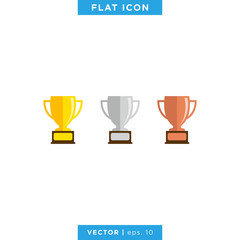 Trophy icon vector design template