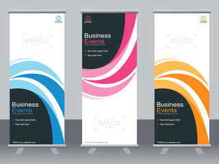 Business banner roll up set,standee banner template,Modern banner.