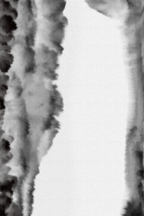 Abstract beautiful oriental watercolor texture, mountains, trees, forest