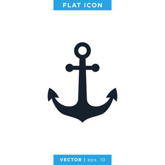 Anchor Icon Vector Logo Design Template