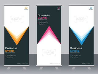 Business banner roll up set,standee banner template,Modern banner.