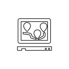 Mobile phone navigation sign. Route icon. Smartphone GPS symbol. Line icon design for modern web and mobile concept.