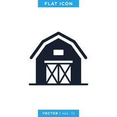 Barn Icon Vector Logo Design Template. 