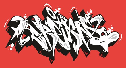 Abstract Dream Graffiti Font Lettering With A Red Background
