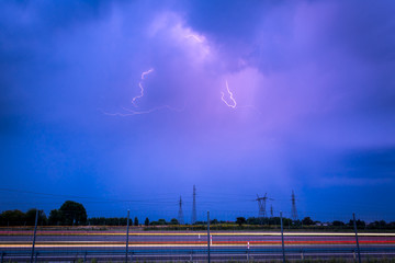 lightning over the city