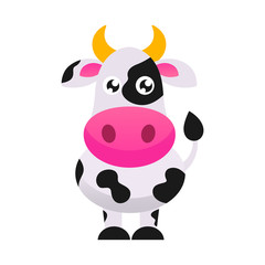 Cute cow vector illustration.