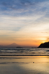 Obraz premium 逗子海岸の夕日