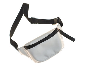 Banana bag, waist bag or pack with zipper. Sport accessory isolated on white background....