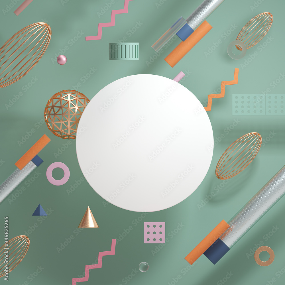 Poster 3d rendered illustration with abstract geometric shapes,3d rendering,conceptual image.