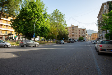 Fototapeta na wymiar square dalmatia deserted during covid emergency 19