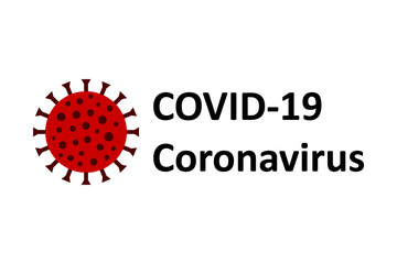 Covid-19 design logo on white.