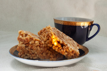 delicious biscuit and cup of tea