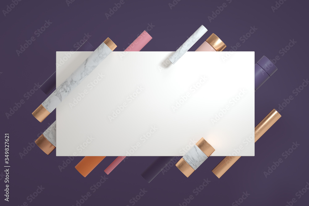 Aufkleber 3d rendered illustration with abstract geometric shapes,3d rendering,conceptual image.