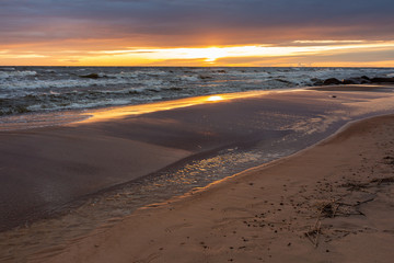 City Tuja, Latvia. Baltic sea with rocks and sand. Travel photo.