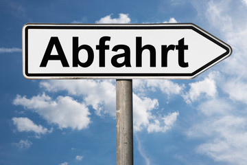 Wegweiser Abfahrt |