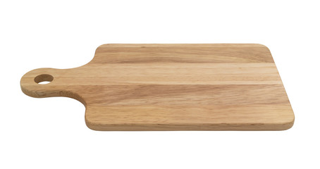 Natural cutting board isolated on white background
