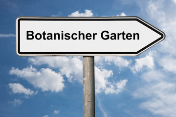 Fototapeta premium Wegweiser Botanischer Garten