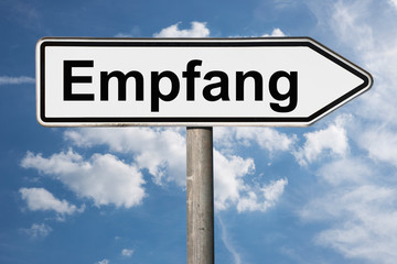 Wegweiser Empfang