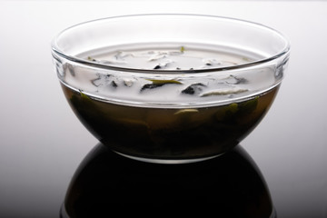  Korean dish, Misosup. Top view and close up.