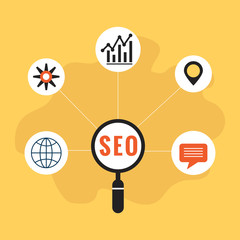 info-graphics background seo optimization. SEO concept