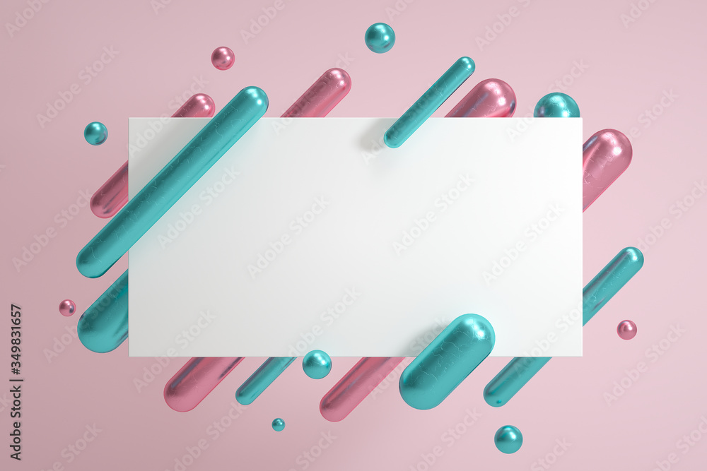 Poster 3d rendered illustration with abstract geometric shapes,3d rendering,conceptual image.