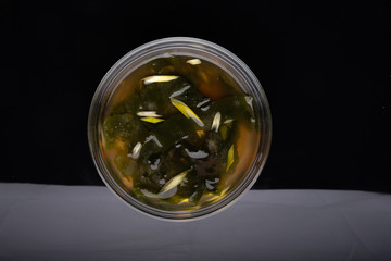  Korean dish, Misosup. Top view and close up.