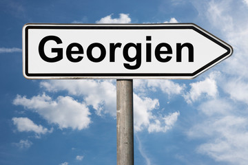 Fototapeta premium Wegweiser Georgien