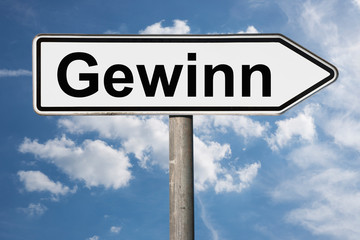 Obraz premium Wegweiser Gewinn