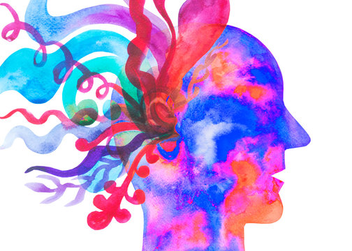Illustrazione concettuale. Ascoltare la musica. Rilassamento. Yoga meditazione.