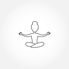 lotus position line icon. lotus position isolated line icon