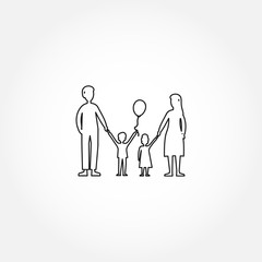 parents with children line icon. family isolated line icon