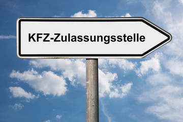 Wegweiser KFZ-Zulassungsstelle