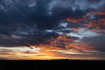Sunset sky with clouds