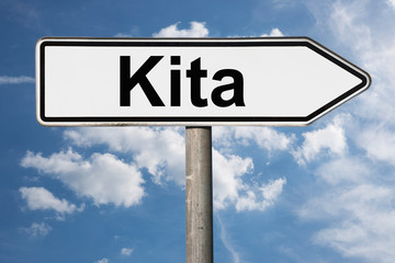 Obraz premium Wegweiser Kita