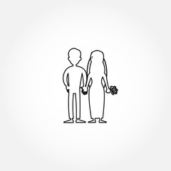 wedding couple line icon. love couple isolated line icon