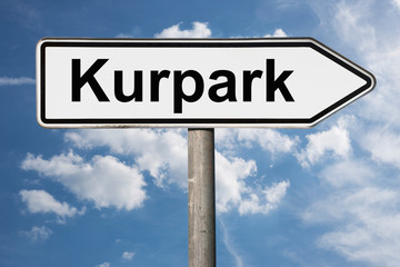 Fototapeta premium Wegweiser Kurpark
